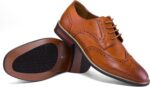 men Dress Shoes Formal Business Classic Lace Up Wingtip Oxford Shoes - Image 2